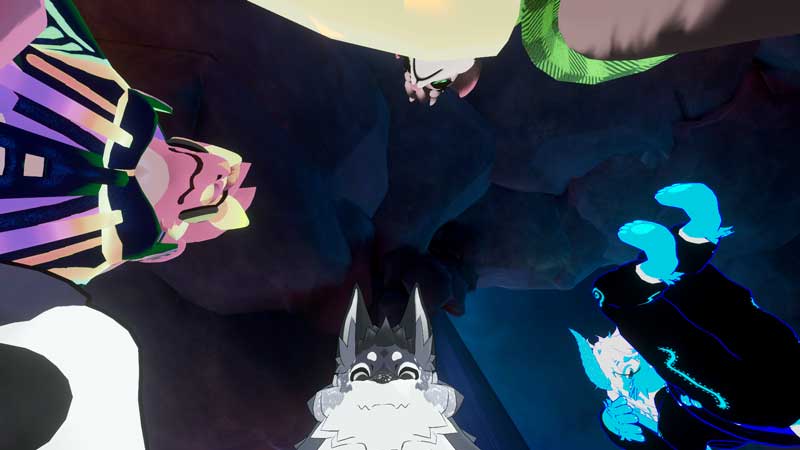 A meeting in VRChat.